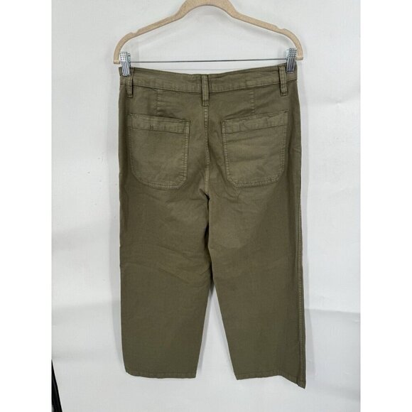 J Crew Slim Wide Leg Pants 29 Garment Washed Army Green Fairy Gremlin Goblin - Picture 3 of 12